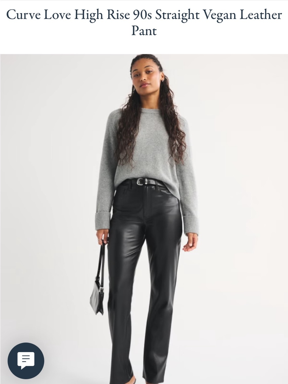 Abercrombie & Fitch High-Rise Straight Vegan Leather Jeans - Black